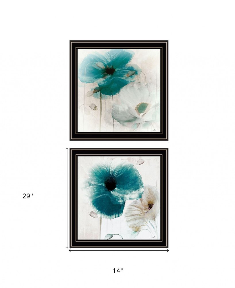 Set Of Two Poppy 1 Black Framed Print Wall Art HomeRoots