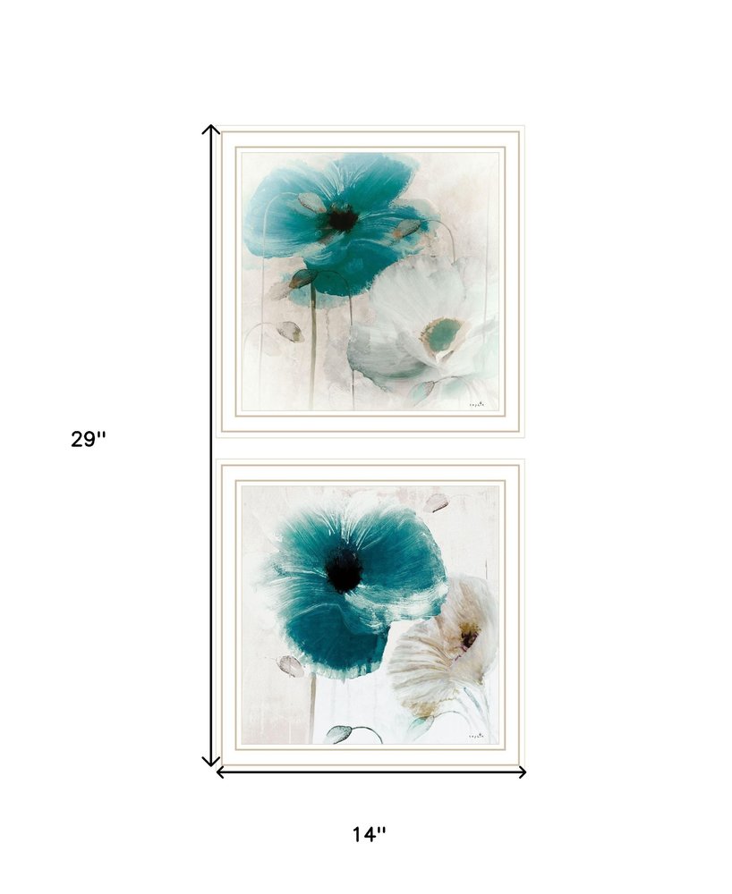 Set Of Two Poppy 2 White Framed Print Wall Art HomeRoots