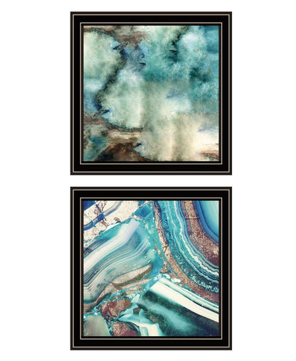 Set Of Two Earth tones I and Sea II 1 Black Framed Print Wall Art HomeRoots