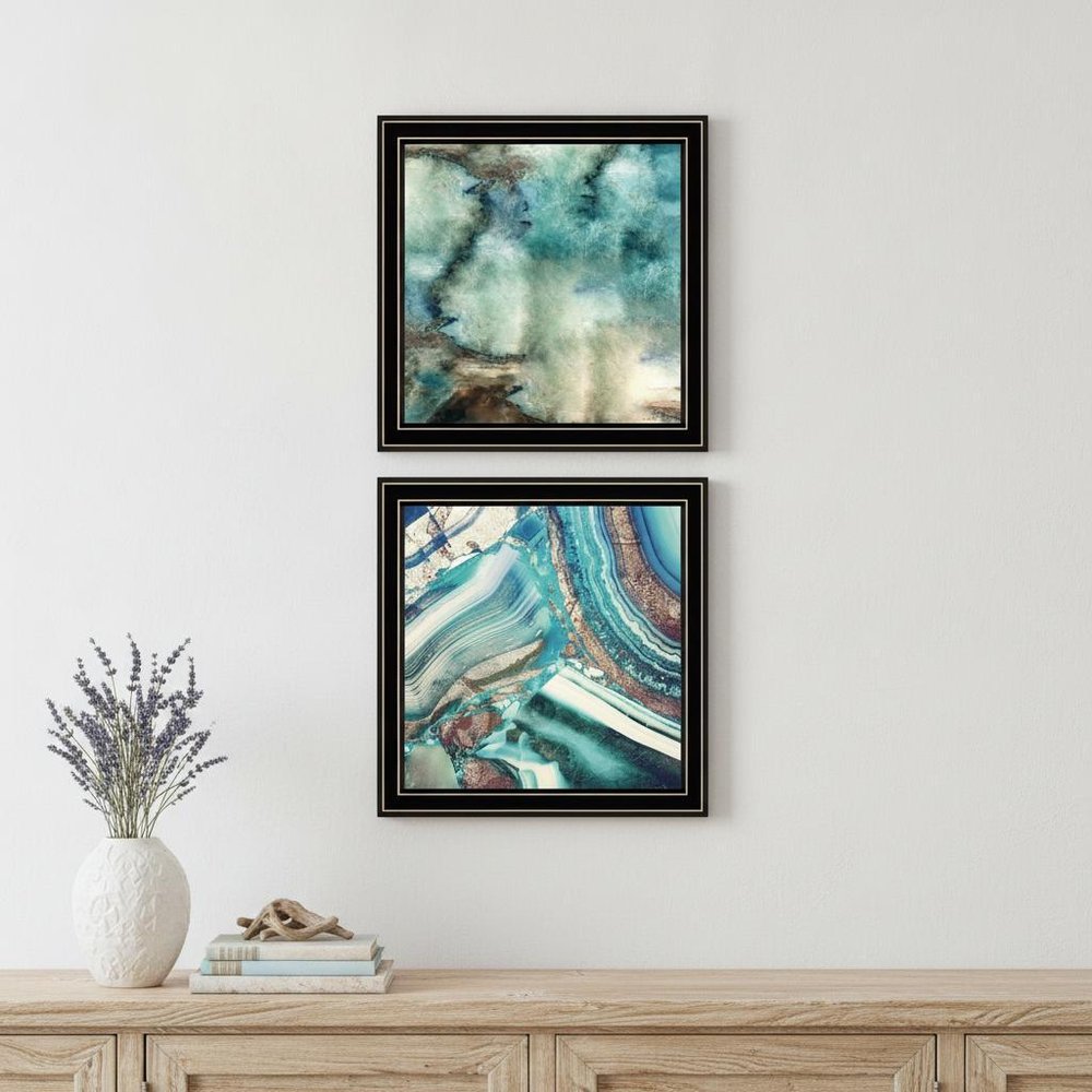 Set Of Two Earth tones I and Sea II 1 Black Framed Print Wall Art — view 1