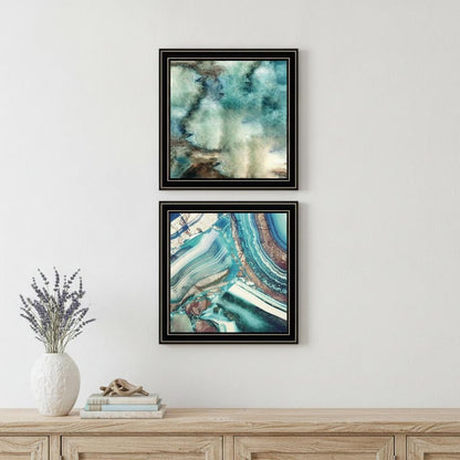 Set Of Two Earth tones I and Sea II 1 Black Framed Print Wall Art HomeRoots