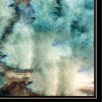 Set Of Two Earth tones I and Sea II 1 Black Framed Print Wall Art HomeRoots