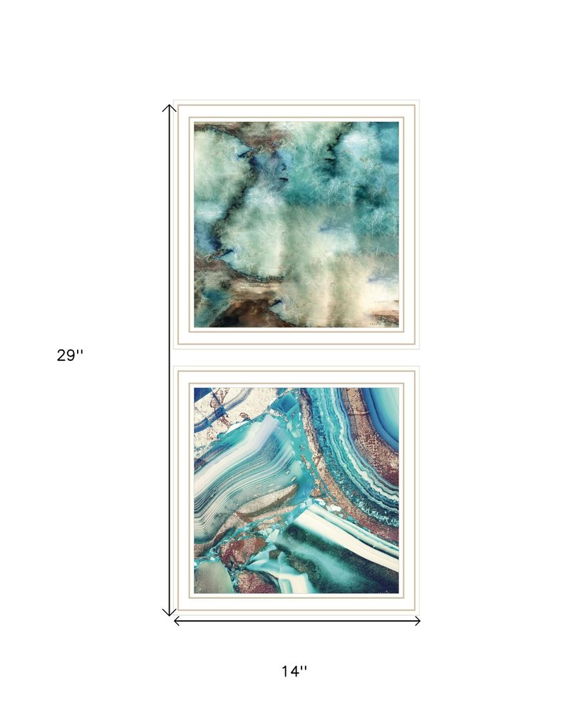 Set Of Two Earth tones I and Sea II 2 White Framed Print Wall Art — view 3