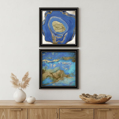 Set Of Two Perisse Cobalt 1 Black Framed Print Wall Art HomeRoots