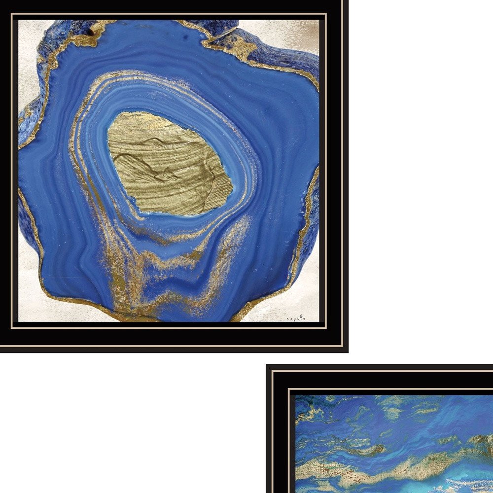 Set Of Two Perisse Cobalt 1 Black Framed Print Wall Art HomeRoots