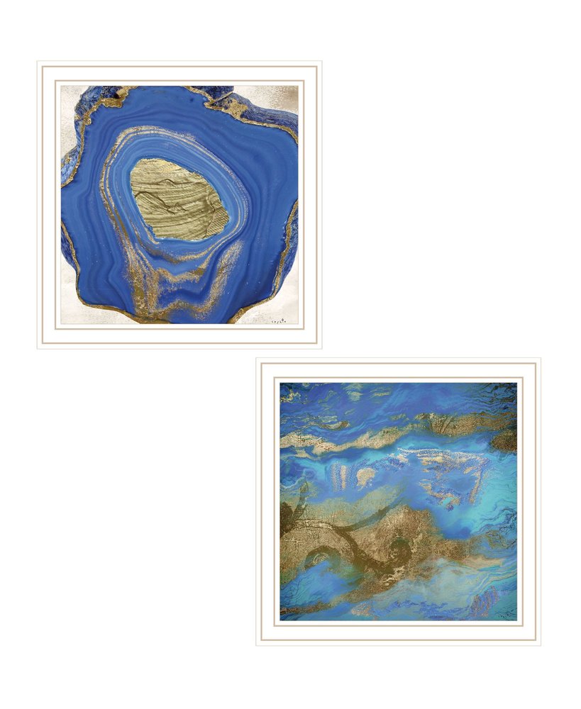 Set Of Two Perisse Cobalt 2 White Framed Print Wall Art — view 2