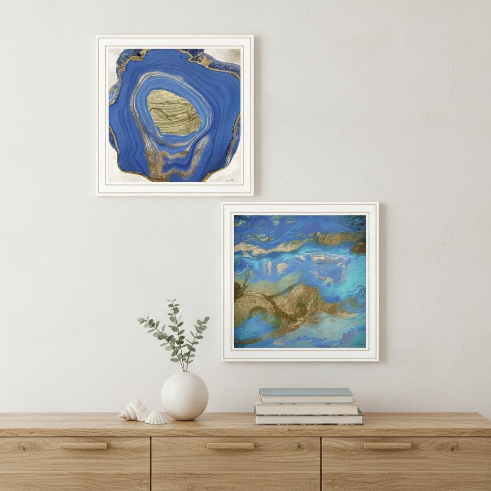 Set Of Two Perisse Cobalt 2 White Framed Print Wall Art — view 1