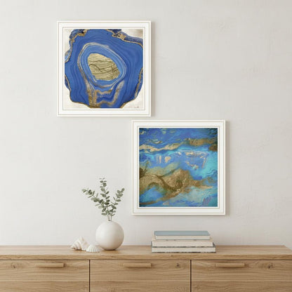 Set Of Two Perisse Cobalt 2 White Framed Print Wall Art HomeRoots