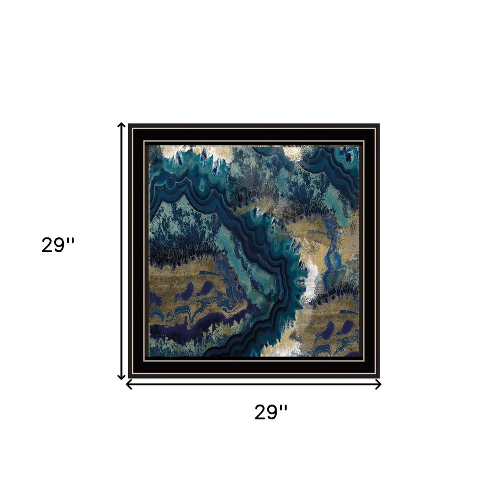 Set Of Three Deep Blue 1 Black Framed Print Wall Art HomeRoots