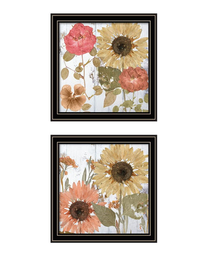 Set Of Two Earth to Petals 1 Black Framed Print Wall Art HomeRoots