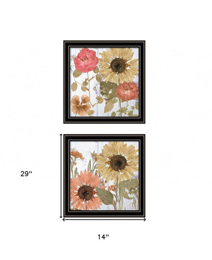Set Of Two Earth to Petals 1 Black Framed Print Wall Art HomeRoots