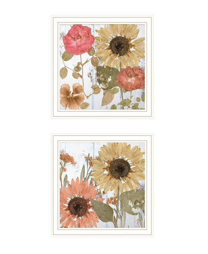 Set Of Two Earth to Petals 2 White Framed Print Wall Art HomeRoots