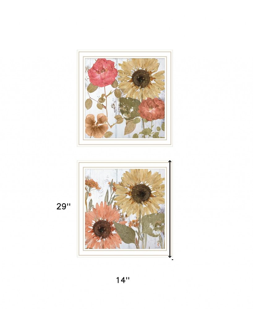 Set Of Two Earth to Petals 2 White Framed Print Wall Art — view 2