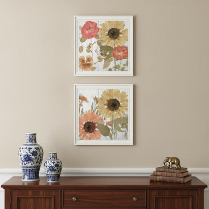 Set Of Two Earth to Petals 2 White Framed Print Wall Art HomeRoots