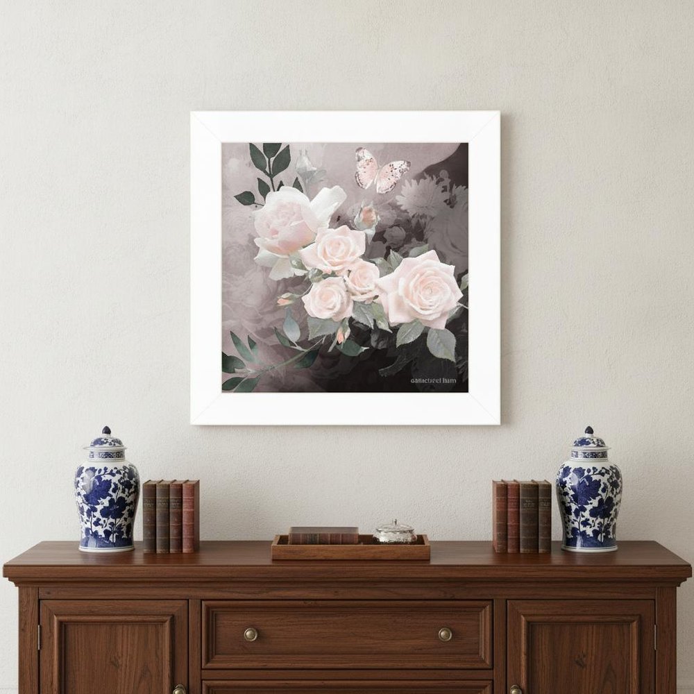 Noir Roses 1 White Framed Print Wall Art HomeRoots