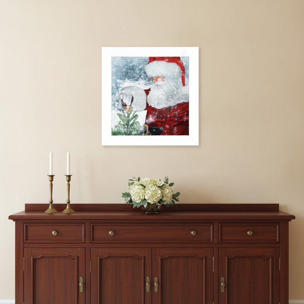 Santas Tree Star 1 White Framed Print Wall Art — view 5