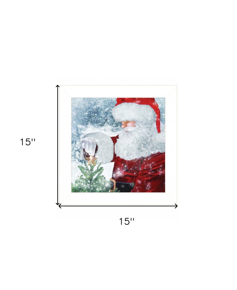 Santas Tree Star 1 White Framed Print Wall Art — view 4