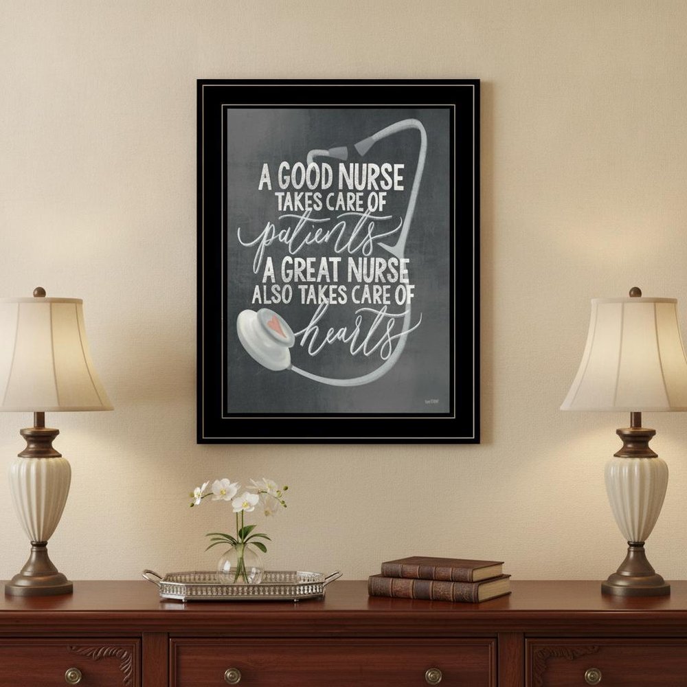A Nurses Heart 2 Black Framed Print Wall Art HomeRoots