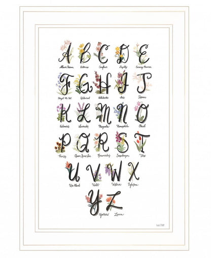 Flower Alphabet 1 White Framed Print Wall Art HomeRoots
