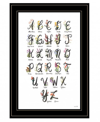 Flower Alphabet 2 Black Framed Print Wall Art HomeRoots