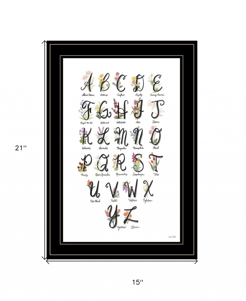 Flower Alphabet 2 Black Framed Print Wall Art HomeRoots