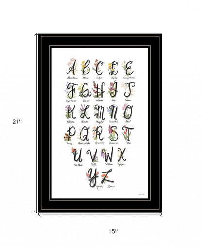 Flower Alphabet 2 Black Framed Print Wall Art HomeRoots