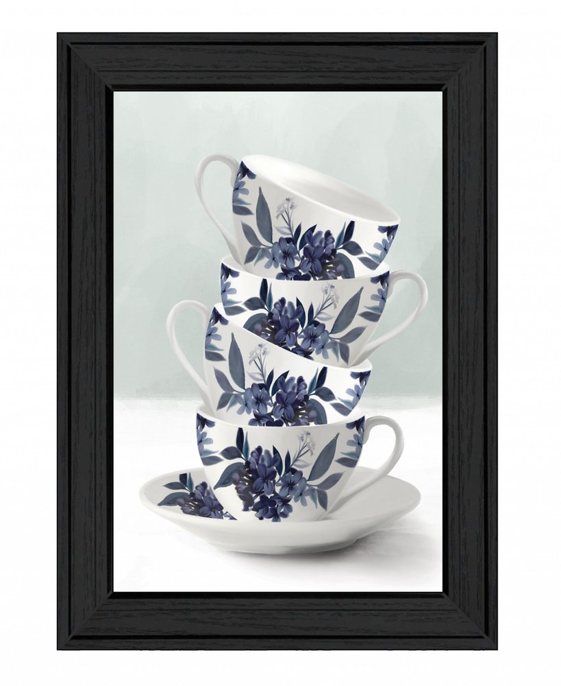 Tea Tower Blue 2 Black Framed Print Kitchen Wall Art HomeRoots