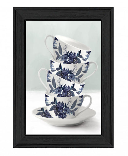 Tea Tower Blue 2 Black Framed Print Kitchen Wall Art HomeRoots
