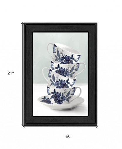 Tea Tower Blue 2 Black Framed Print Kitchen Wall Art HomeRoots