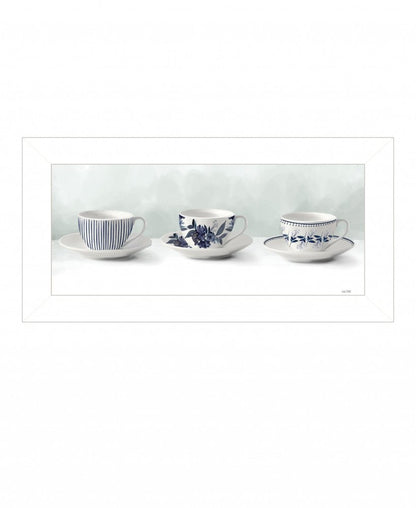 Cups and Saucers 1 White Framed Print Wall Art HomeRoots