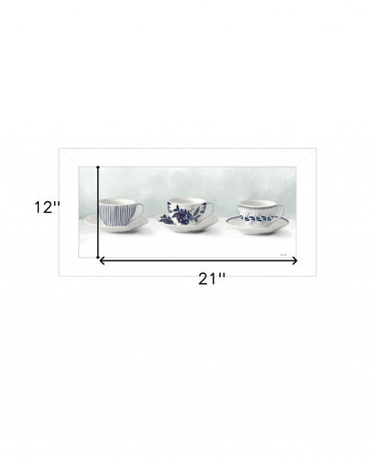 Cups and Saucers 1 White Framed Print Wall Art HomeRoots
