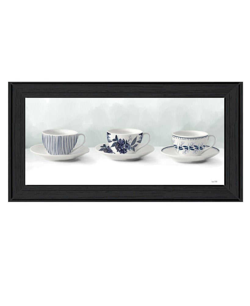 Cups and Saucers 2 Black Framed Print Wall Art HomeRoots