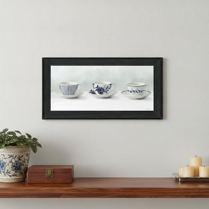 Cups and Saucers 2 Black Framed Print Wall Art HomeRoots