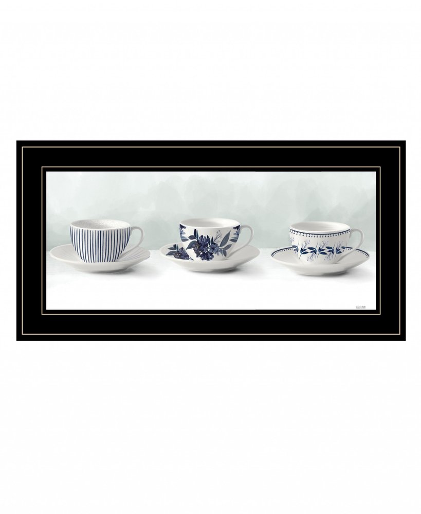 Cups and Saucers 1 White Framed Print Wall Art HomeRoots
