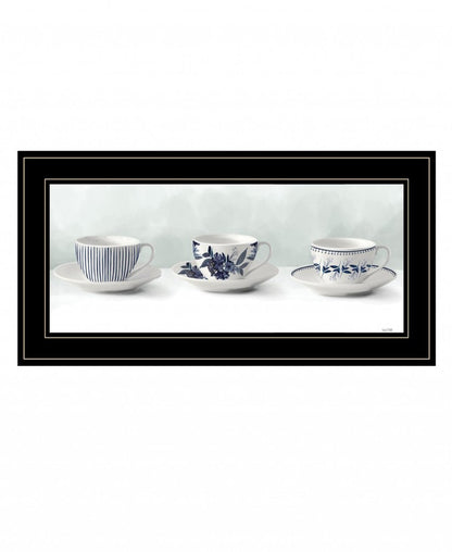 Cups and Saucers 1 White Framed Print Wall Art HomeRoots
