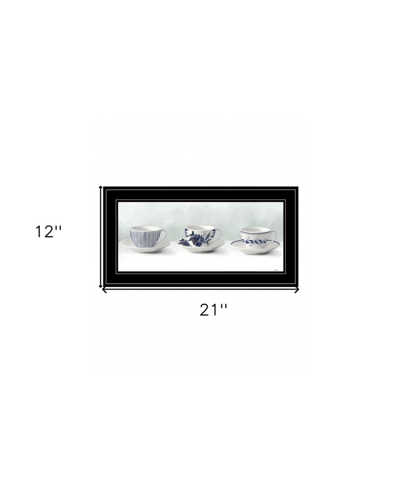 Cups and Saucers 1 White Framed Print Wall Art HomeRoots