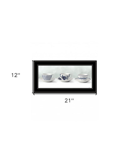 Cups and Saucers 1 White Framed Print Wall Art HomeRoots