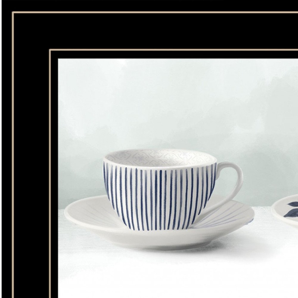 Cups and Saucers 1 White Framed Print Wall Art HomeRoots