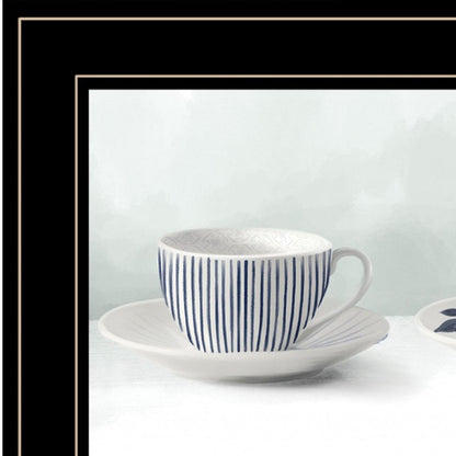 Cups and Saucers 1 White Framed Print Wall Art HomeRoots