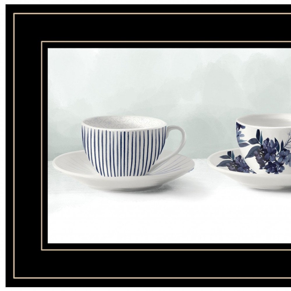 Cups and Saucers 1 White Framed Print Wall Art HomeRoots