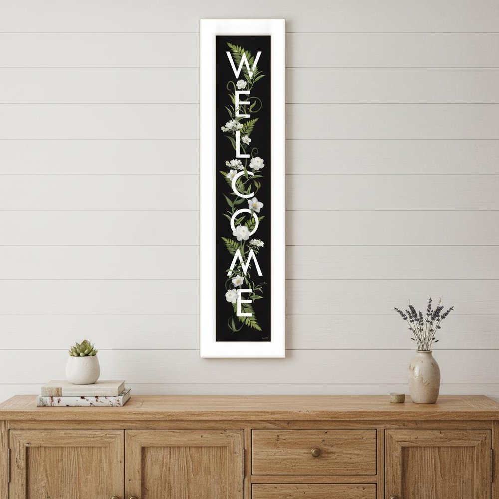 Welcome Sign I 1 White Framed Print Wall Art — view 1