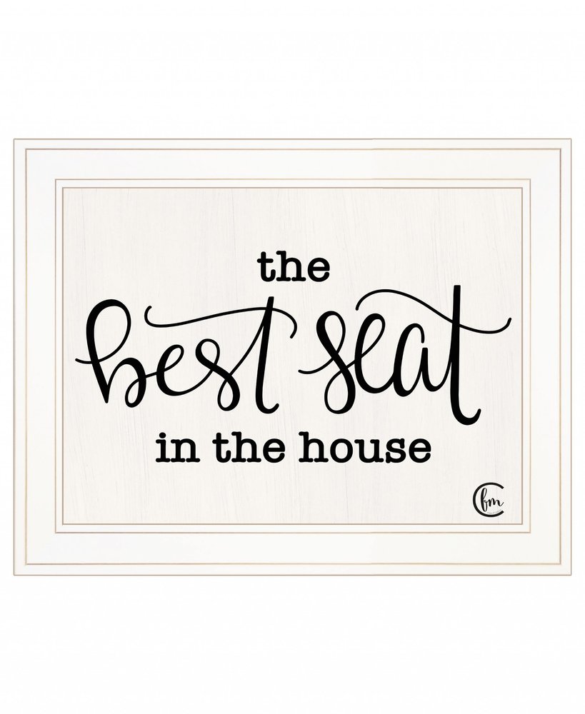 The Best Seat in the House 1 White Framed Print Bathroom Wall Art — view 2