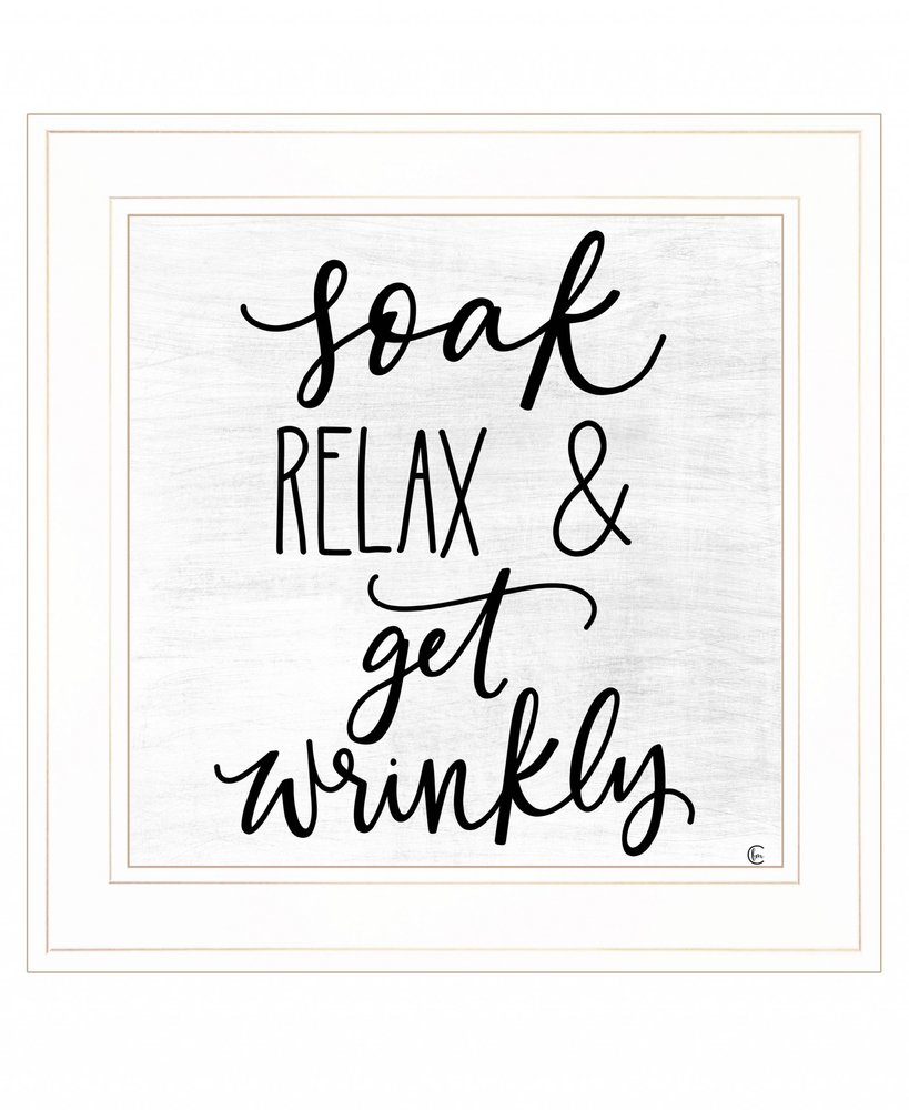 Lets Get Wrinkly 1 White Framed Print Bathroom Wall Art — view 2