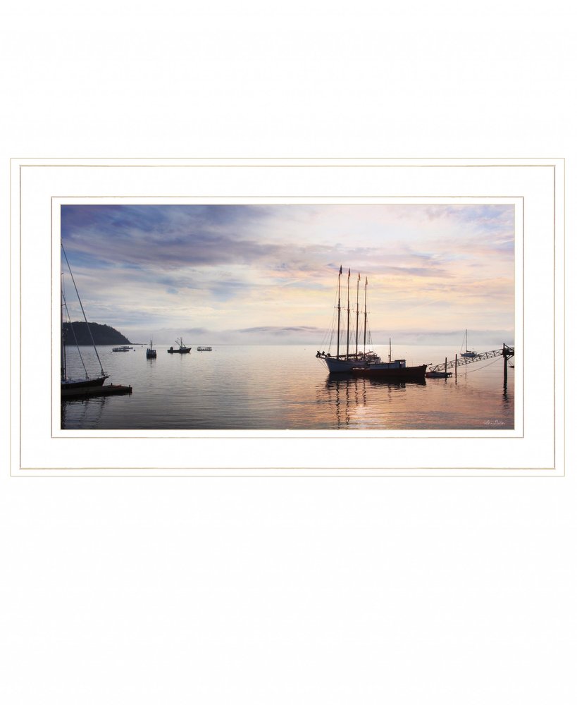 BAR HARBOR SILHOUETTES 1 White Framed Print Wall Art — view 2