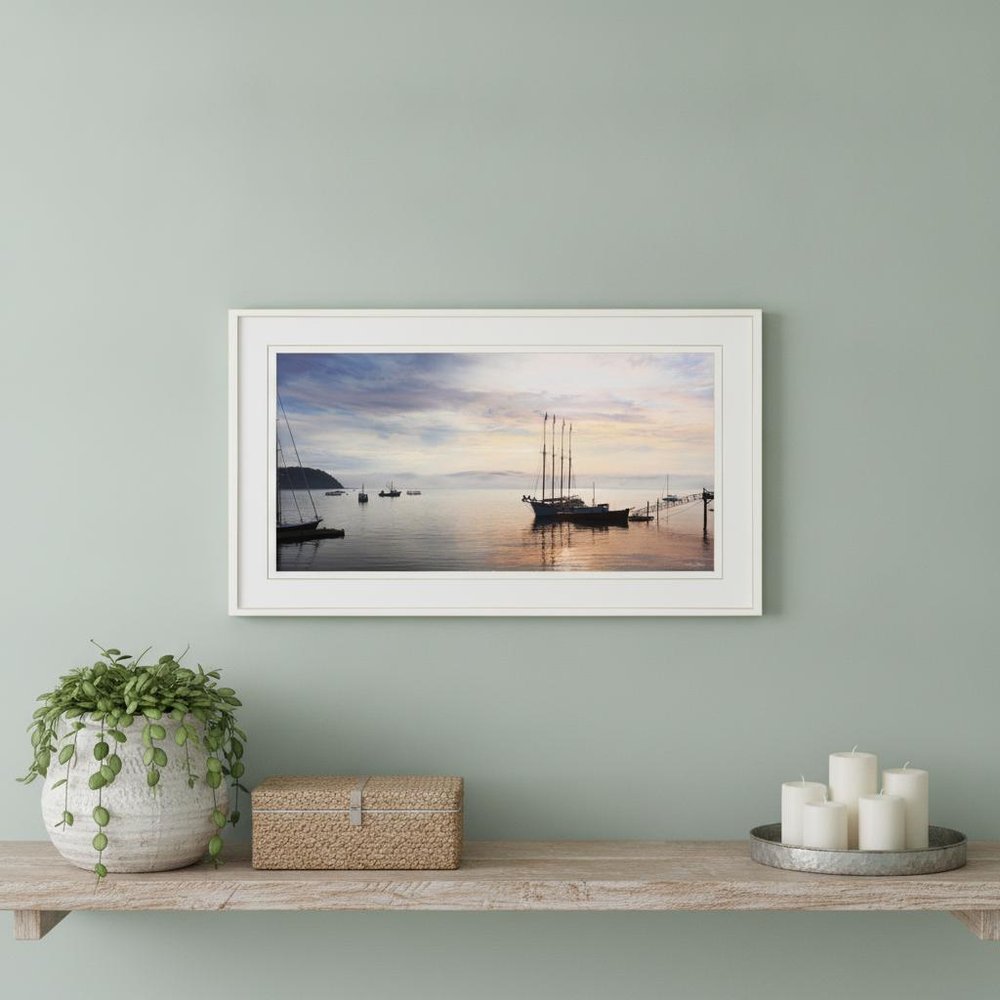 BAR HARBOR SILHOUETTES 1 White Framed Print Wall Art HomeRoots