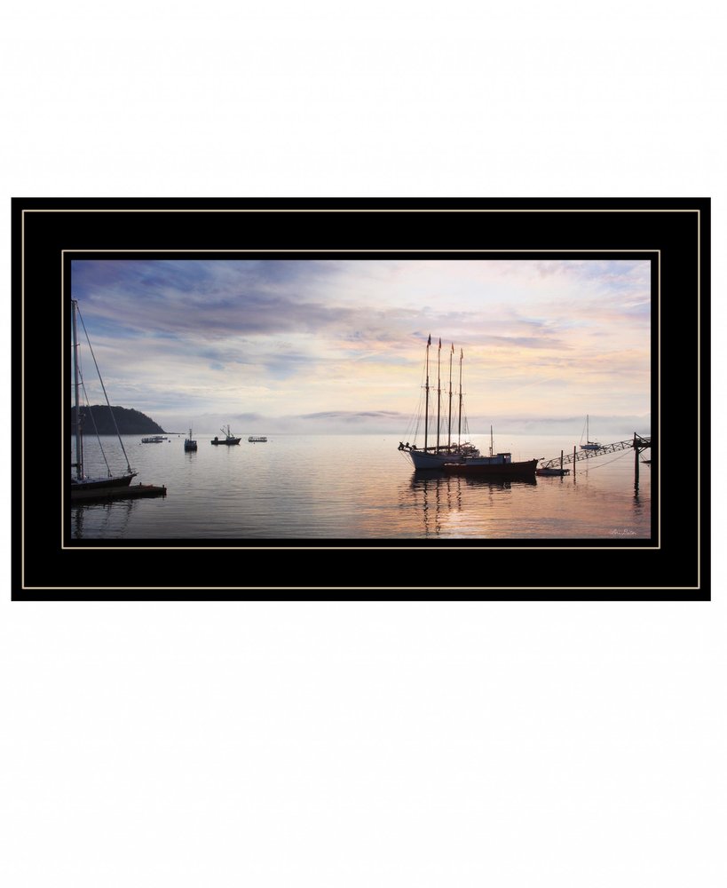 BAR HARBOR SILHOUETTES 1 White Framed Print Wall Art HomeRoots