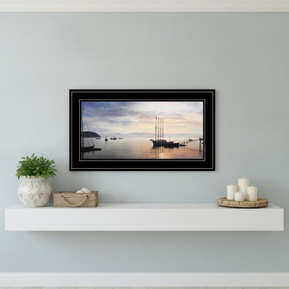 BAR HARBOR SILHOUETTES 1 White Framed Print Wall Art HomeRoots