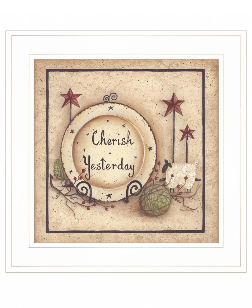 Cherish Yesterday 3 White Framed Print Wall Art HomeRoots