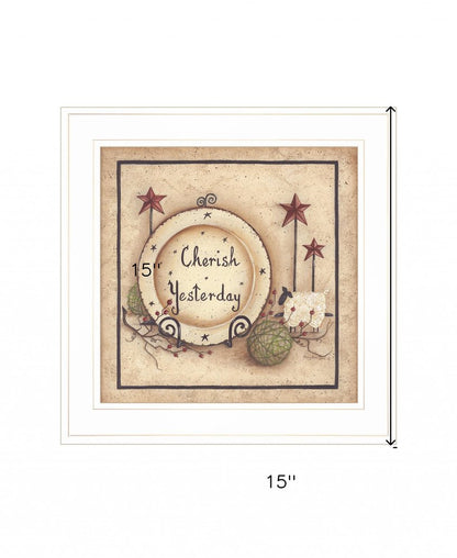 Cherish Yesterday 3 White Framed Print Wall Art