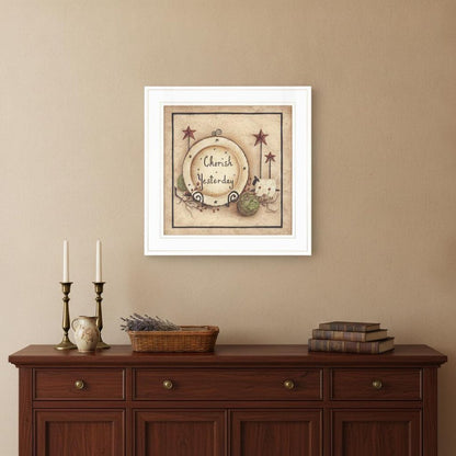 Cherish Yesterday 3 White Framed Print Wall Art